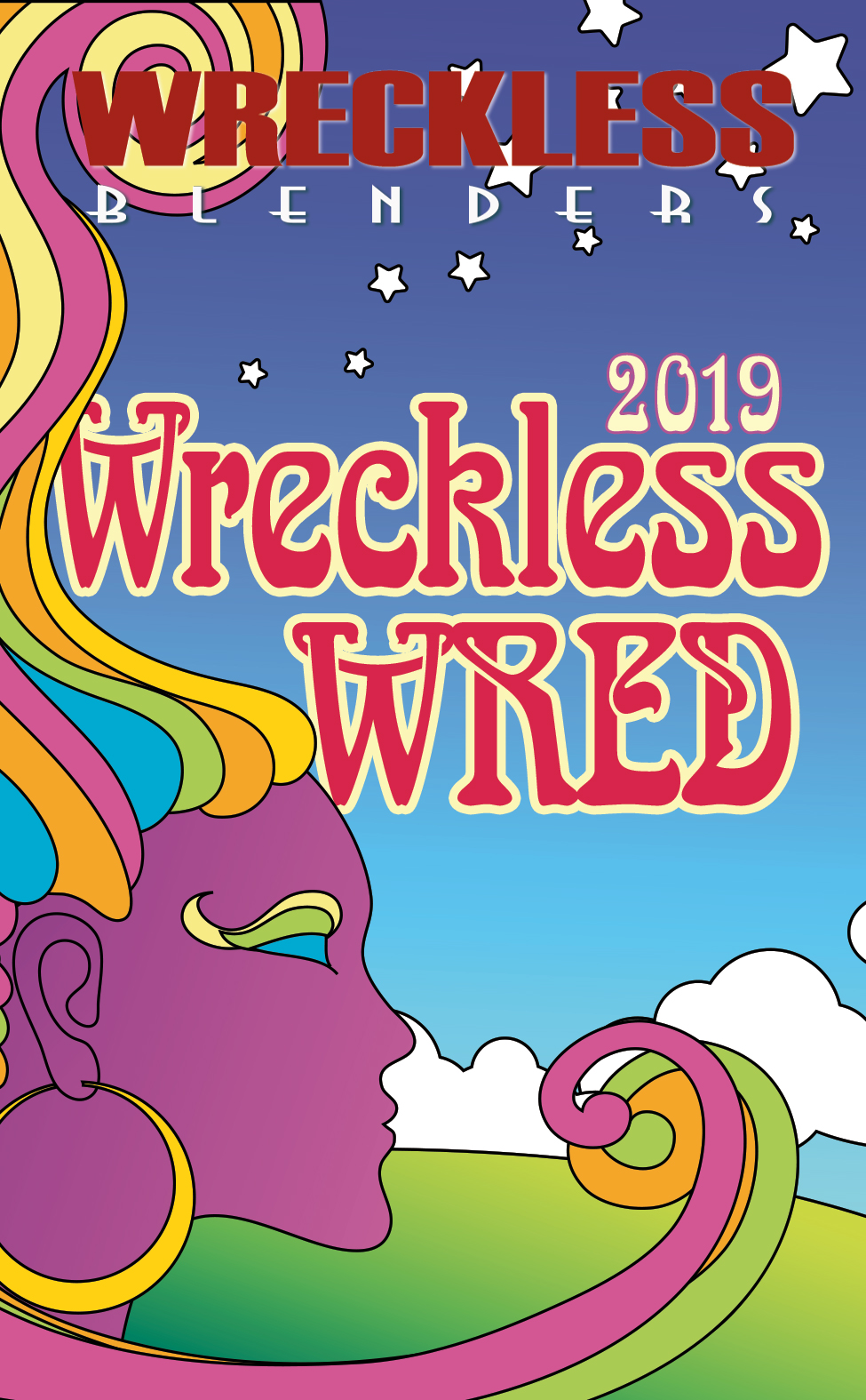 Front label artwork for Wreckless Blenders 2019 Wreckless Wred.